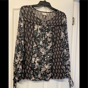 Target Knox Rose Bohemian Floral Peasant Blouse M